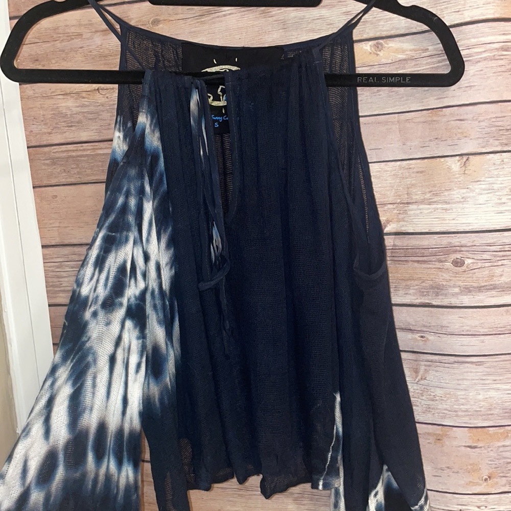 Blue Life Open Shoulder Tie-Dye Top - Picture 4 of 6